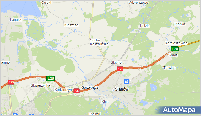 mapa Skibienko, Skibienko na mapie Targeo