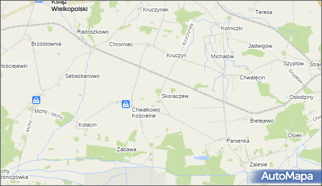 mapa Skoraczew, Skoraczew na mapie Targeo