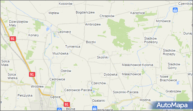 mapa Skotniki gmina Ozorków, Skotniki gmina Ozorków na mapie Targeo