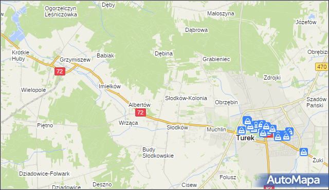 mapa Słodków-Kolonia, Słodków-Kolonia na mapie Targeo