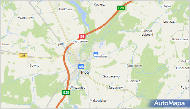 mapa Słudwia, Słudwia na mapie Targeo