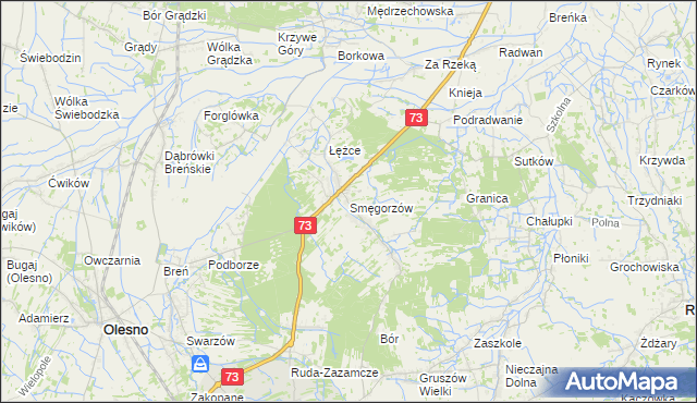 mapa Smęgorzów, Smęgorzów na mapie Targeo