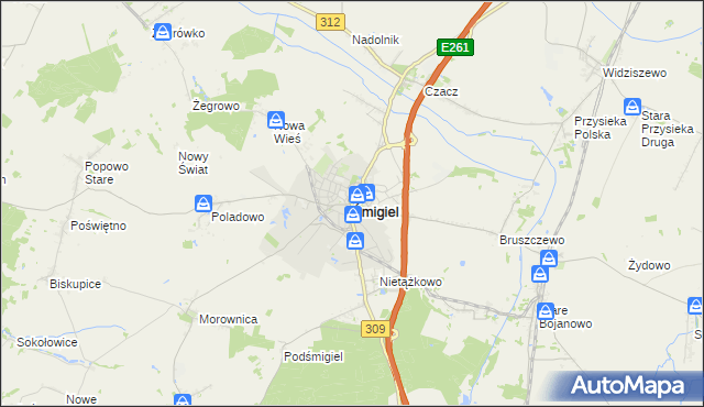 mapa Śmigiel, Śmigiel na mapie Targeo