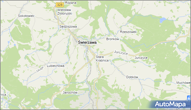 mapa Stara Kraśnica, Stara Kraśnica na mapie Targeo