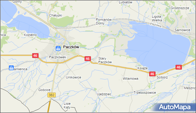 mapa Stary Paczków, Stary Paczków na mapie Targeo
