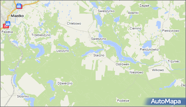 mapa Starzno, Starzno na mapie Targeo