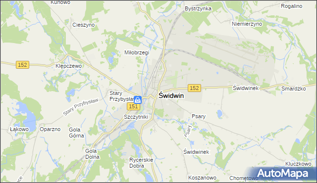 mapa Świdwin, Świdwin na mapie Targeo