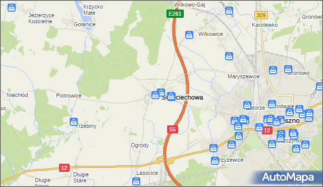 mapa Święciechowa, Święciechowa na mapie Targeo