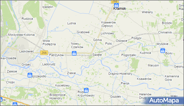 mapa Święte gmina Kramsk, Święte gmina Kramsk na mapie Targeo