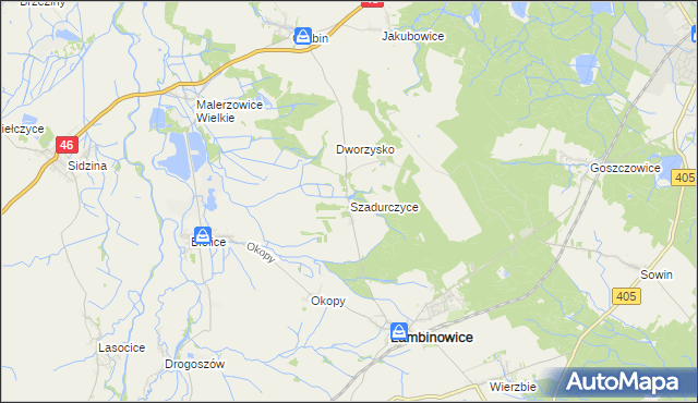 mapa Szadurczyce, Szadurczyce na mapie Targeo