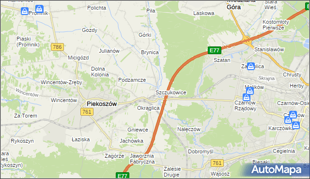 mapa Szczukowice, Szczukowice na mapie Targeo