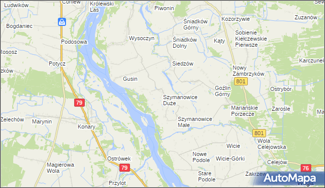 mapa Szymanowice Duże, Szymanowice Duże na mapie Targeo