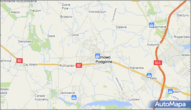 mapa Tarnowo Podgórne, Tarnowo Podgórne na mapie Targeo