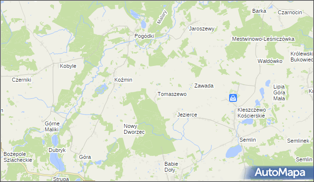 mapa Tomaszewo gmina Zblewo, Tomaszewo gmina Zblewo na mapie Targeo