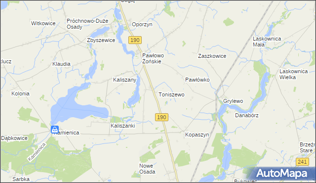 mapa Toniszewo, Toniszewo na mapie Targeo