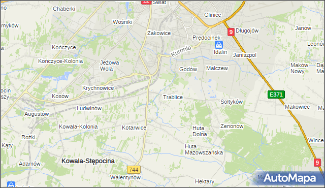 mapa Trablice, Trablice na mapie Targeo