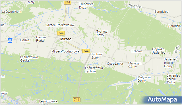 mapa Tychów Stary, Tychów Stary na mapie Targeo