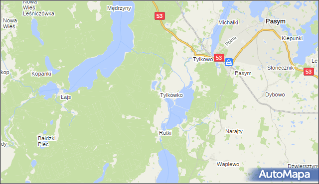 mapa Tylkówko, Tylkówko na mapie Targeo