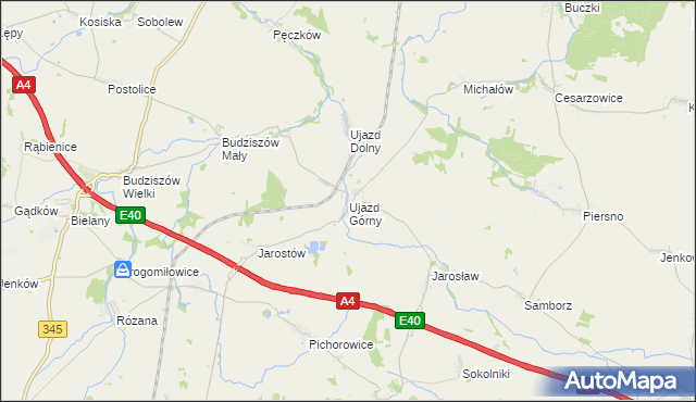 mapa Ujazd Górny, Ujazd Górny na mapie Targeo