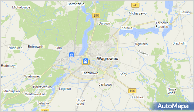 mapa Wągrowiec, Wągrowiec na mapie Targeo