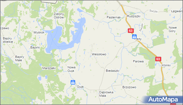 mapa Wesołowo gmina Węgorzewo, Wesołowo gmina Węgorzewo na mapie Targeo