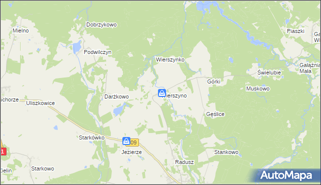 mapa Wierszyno, Wierszyno na mapie Targeo