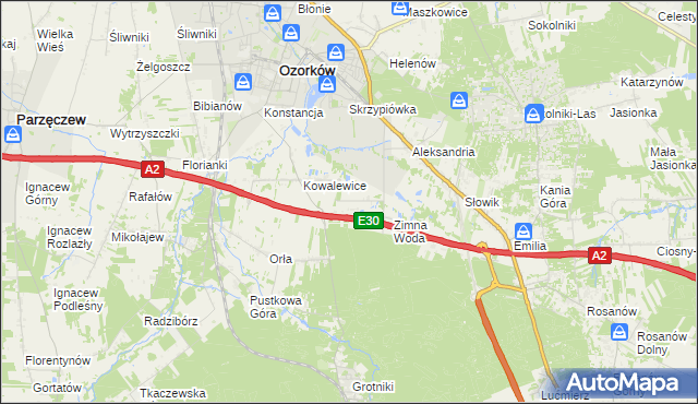 mapa Wiktorów gmina Zgierz, Wiktorów gmina Zgierz na mapie Targeo
