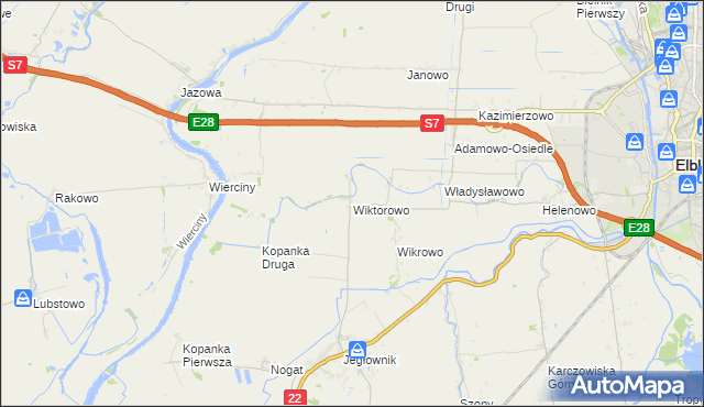 mapa Wiktorowo gmina Gronowo Elbląskie, Wiktorowo gmina Gronowo Elbląskie na mapie Targeo