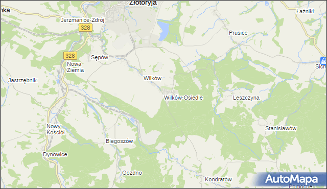 mapa Wilków-Osiedle, Wilków-Osiedle na mapie Targeo