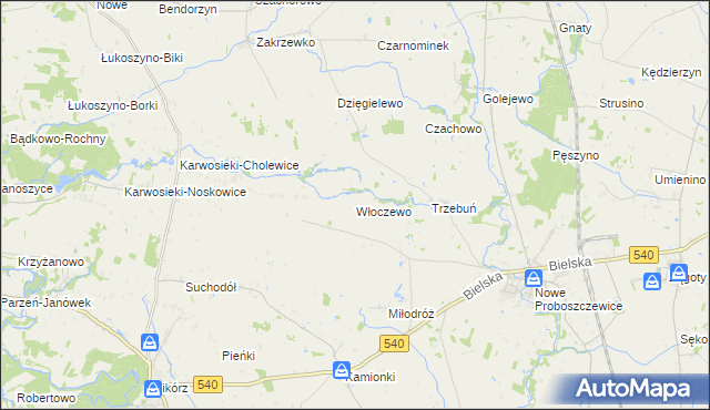 mapa Włoczewo, Włoczewo na mapie Targeo