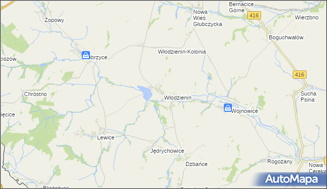 mapa Włodzienin, Włodzienin na mapie Targeo