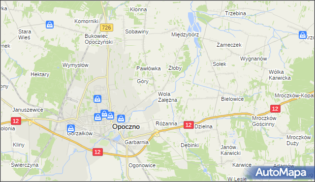 mapa Wola Załężna, Wola Załężna na mapie Targeo