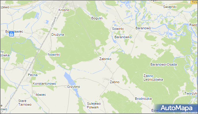 mapa Żabinko, Żabinko na mapie Targeo