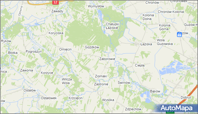 mapa Zaborowie, Zaborowie na mapie Targeo