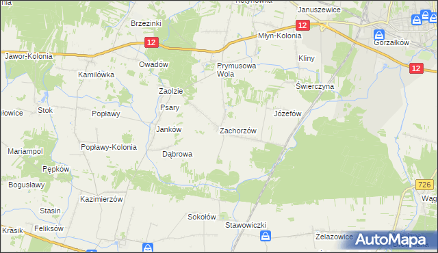 mapa Zachorzów, Zachorzów na mapie Targeo