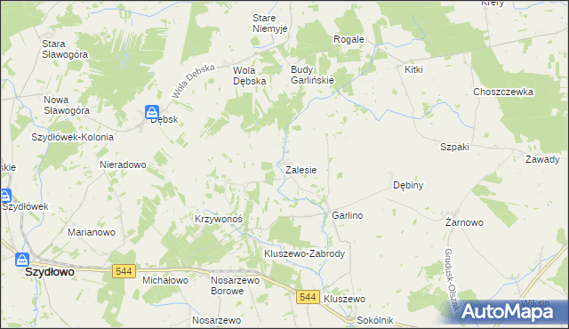 mapa Zalesie gmina Szydłowo, Zalesie gmina Szydłowo na mapie Targeo