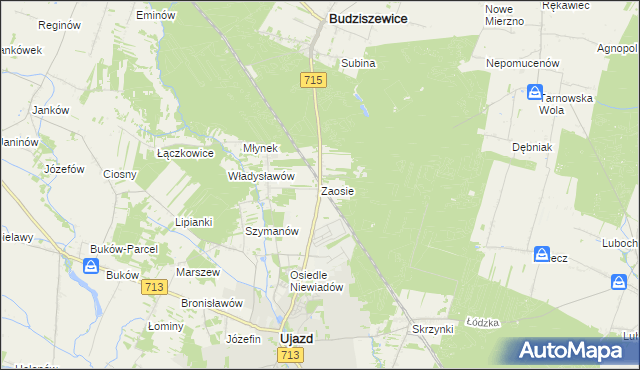 mapa Zaosie, Zaosie na mapie Targeo