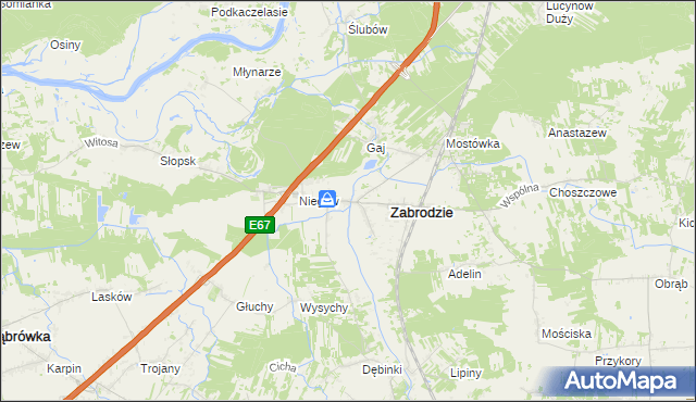 mapa Zazdrość gmina Zabrodzie, Zazdrość gmina Zabrodzie na mapie Targeo