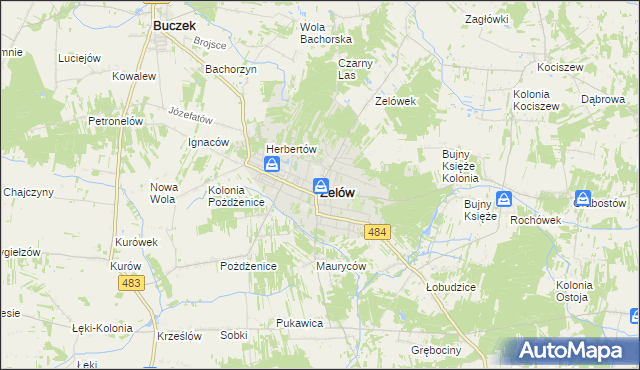 mapa Zelów, Zelów na mapie Targeo