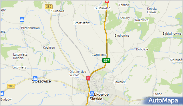 mapa Zwrócona, Zwrócona na mapie Targeo