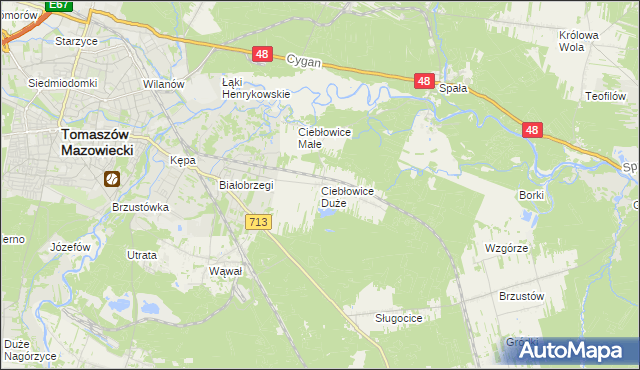 mapa Ciebłowice Duże, Ciebłowice Duże na mapie Targeo