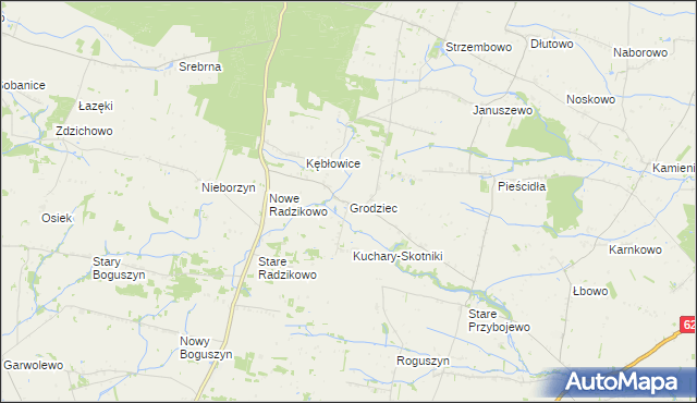 mapa Grodziec gmina Czerwińsk nad Wisłą, Grodziec gmina Czerwińsk nad Wisłą na mapie Targeo