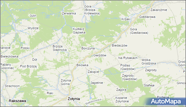 mapa Gwizdów gmina Leżajsk, Gwizdów gmina Leżajsk na mapie Targeo