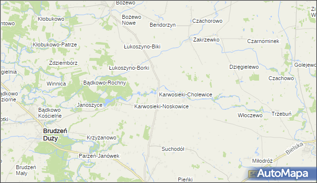 mapa Karwosieki-Cholewice, Karwosieki-Cholewice na mapie Targeo