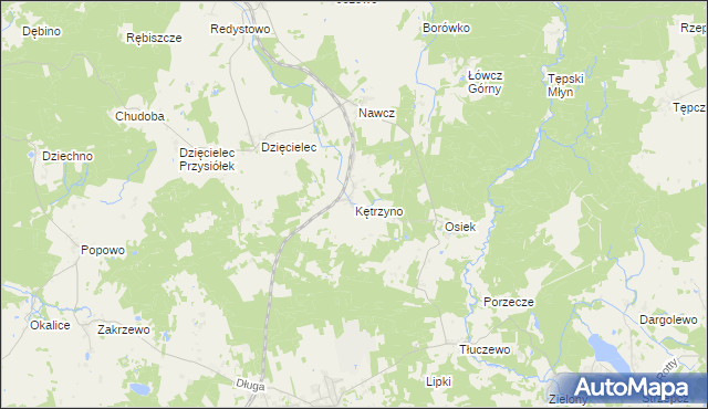 mapa Kętrzyno, Kętrzyno na mapie Targeo