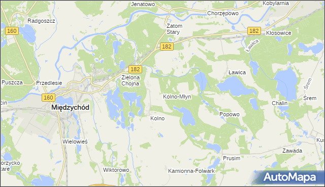 mapa Kolno-Młyn, Kolno-Młyn na mapie Targeo