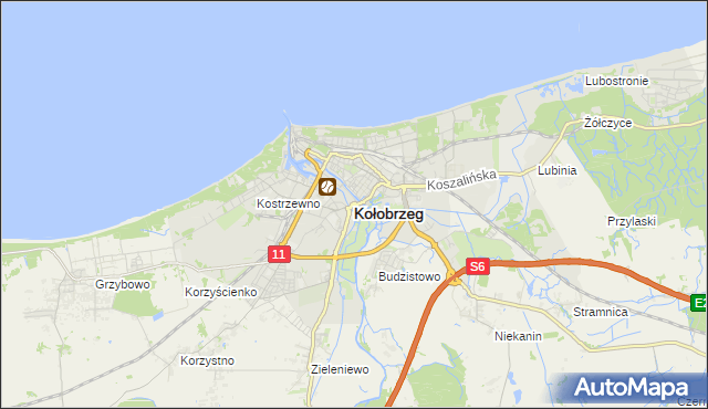 mapa Kołobrzegu, Kołobrzeg na mapie Targeo