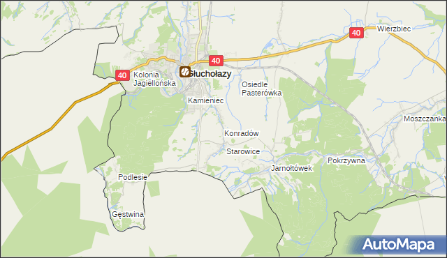 mapa Konradów gmina Głuchołazy, Konradów gmina Głuchołazy na mapie Targeo