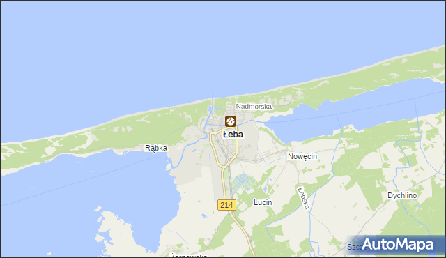 mapa Łeba, Łeba na mapie Targeo