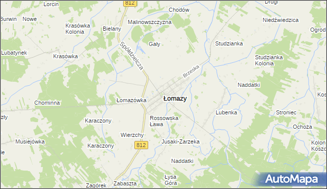 mapa Łomazy, Łomazy na mapie Targeo